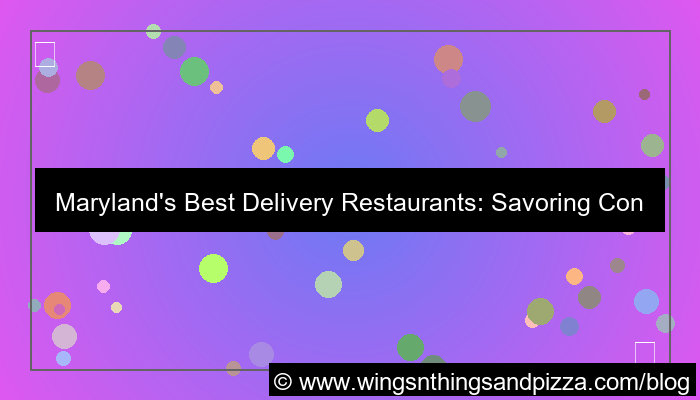 delivery restaurant maryland
